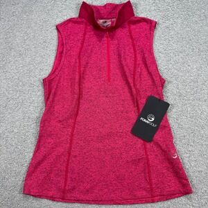 NEW Foray Golf Polo Women's L Electro Pop Marl Sleeveless Quarter Zip USA Made